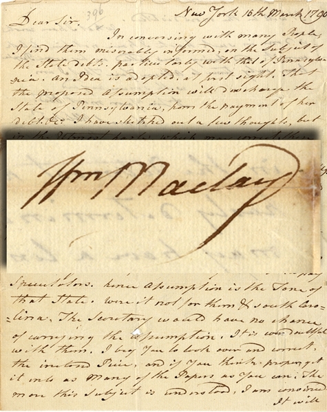1790 letter with Shay’s Rebellion Content