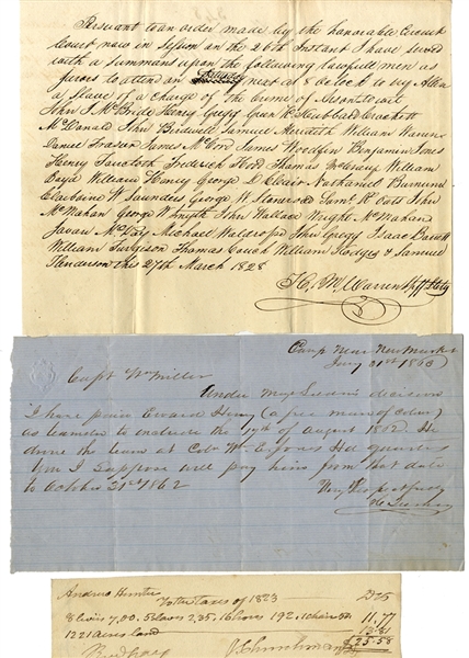 Free Man of Color Teamster for General Grumble Jones and Other Slave Documents