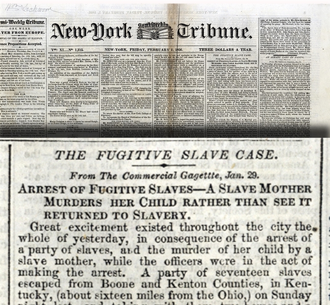 The Fugitive Slave Margaret Garner Murders Her Child Rather Than Surrender The Child Back Into Slavery
