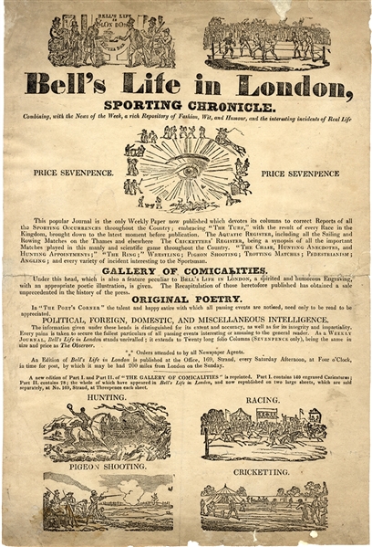 Broadside: Bell’s Life in London Sporting Chronicle
