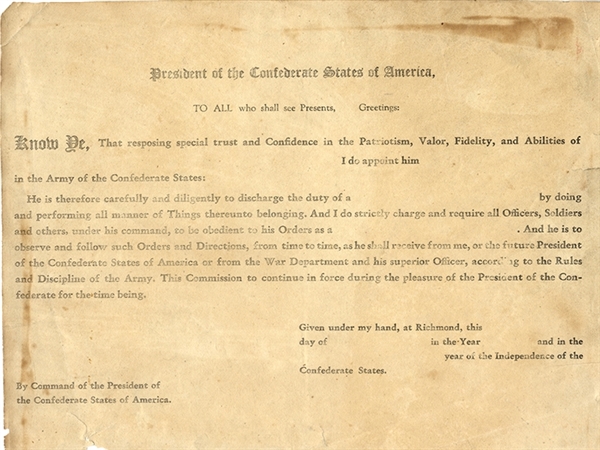 Confederate Commission - Not Issued 