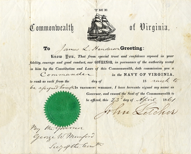Virginia Governor Signed Commission