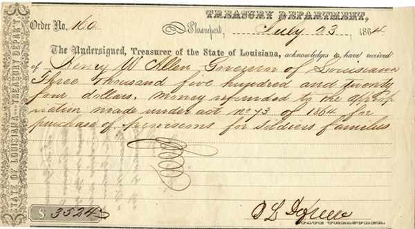 Louisiana State Treasurer Document