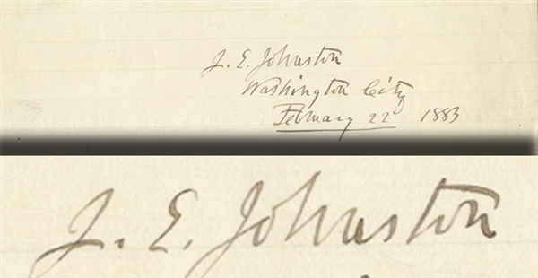 General Joe Johnston Autograph on Washington’s Birthday