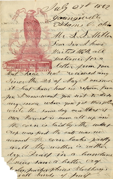 An Ohio Squirrel Hunter's Old John Hunt Pursuit Letter. 