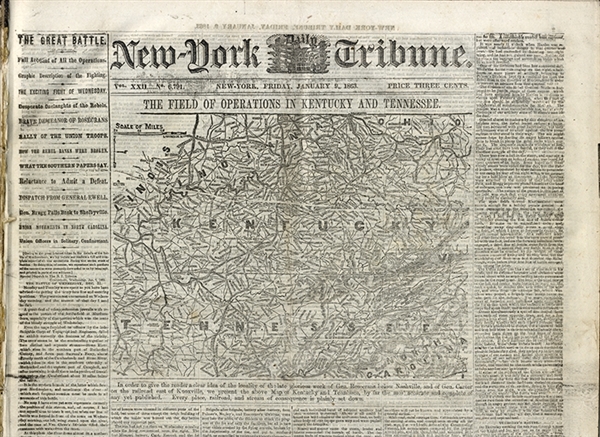 Lot of 10 New York Tribunes from January 1863