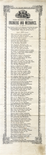 First Michigan Engineer's and Mechanics Not So Flattering Poem.