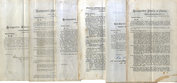 Collection of Jacksonville, Florida General Order Documents. 