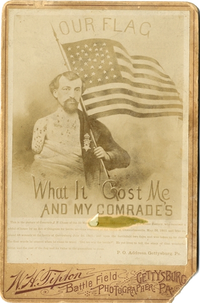 Shot Up Gettysburg Artilleryman, Medal of Honor Winner Cabinet Card