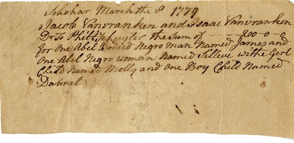 Revolutionary War Slave Document