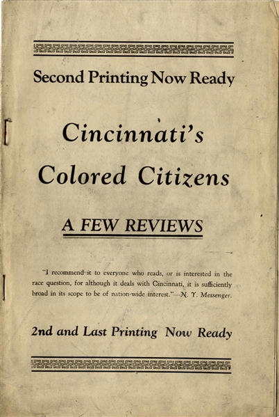 Promoting Colored CinCinatti Citizens - 1926