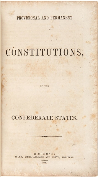 The CSA Provisional and Permenent Constitutions