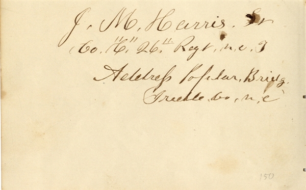 He Survived Gettysburg - 26th North Carolina Autograph