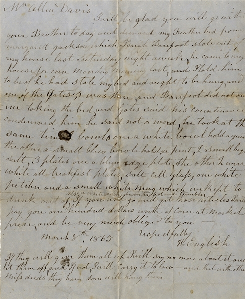 Confederate Document From March 1865