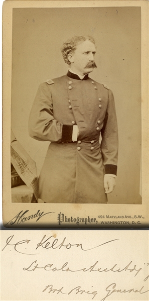 Brevet Brigadier General John C. Kelton Cabinet Card and Clipped Signature