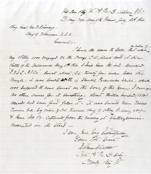 1st Pennsylvania Soldiers Letter