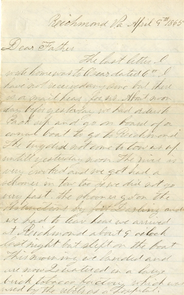 10th Connecticut Letter on the Fall of Richmond