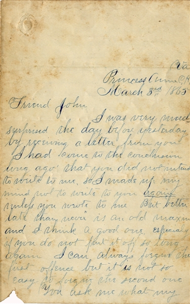 NY Cavalryman Writes of the End of the War