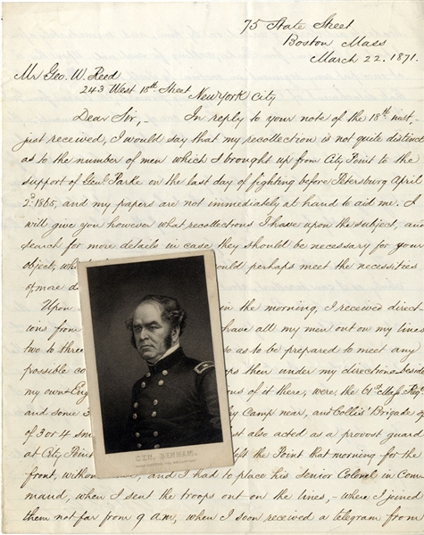 General Henry Benham Writes of The Day He Entered Petersburg