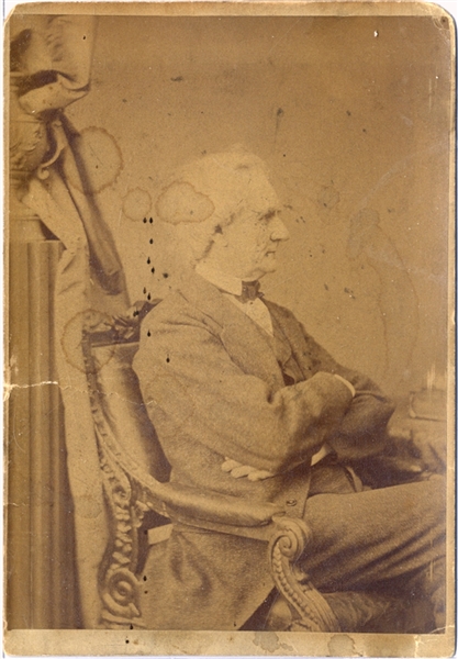 Cabinet Card of a Seated Simon Cameron by Brady