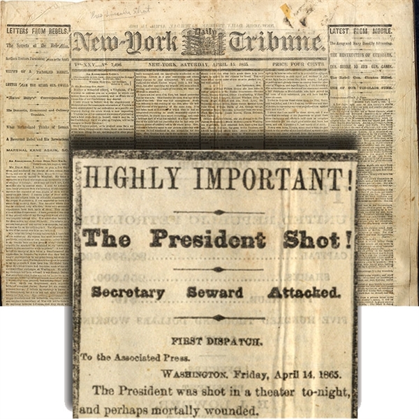 This Lincoln Shooting Newspaper Was Printed  Before The Death Announcement ... “We go to press without knowing the exact truth...”