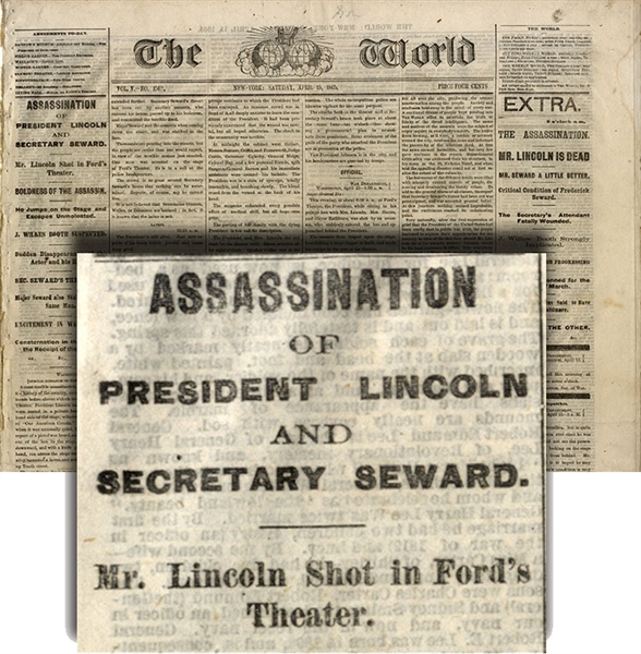 Newspaper Reports President Lincoln Dead in Their 9:00 Extra Issue.