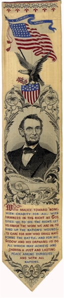 A Stunning Emancipation Proclamation Abraham Lincoln Memorial Ribbon