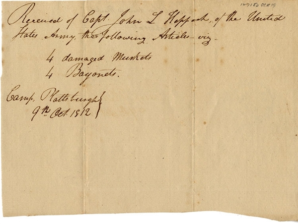 Camp Plattsburg War of 1812 Document