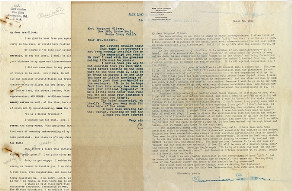 Wife of Jack London Letter Group