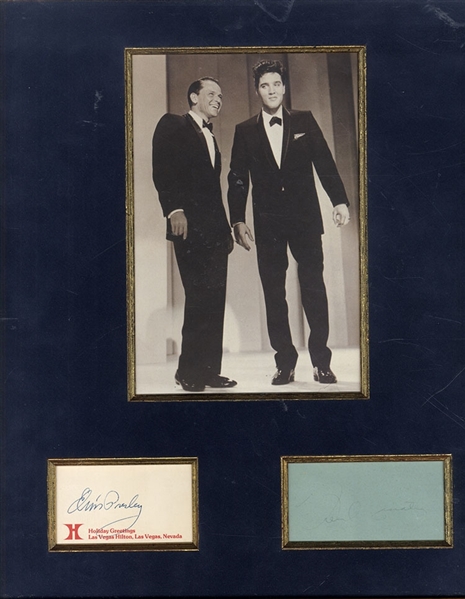 Framed Photograph of Frank Sinatra and Elvis Presley With Sigs
