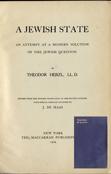 RareTheodor Herzl 1st Edition