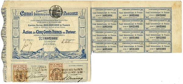 Panama Canal Stock Certificate
