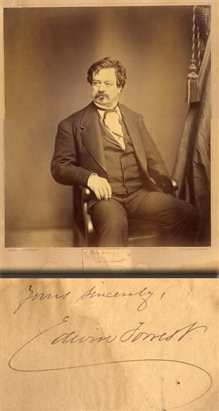 Gutekunst photo/autograph of famous actor Edwin Forrest