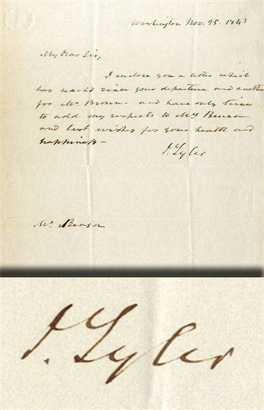 Rare John Tyler Letter As President