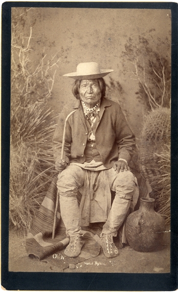Another Fighting Native American Chief Cabinet Card Photograph
