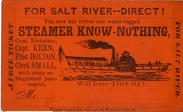 Salt River Ticket: Steamer Know Nothing