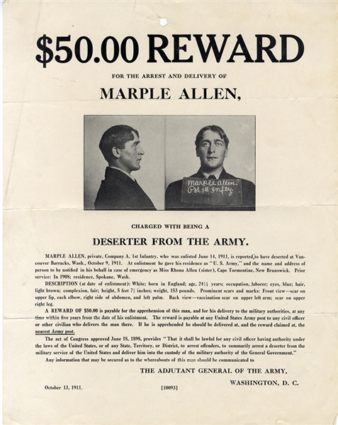 Army Reward Poster