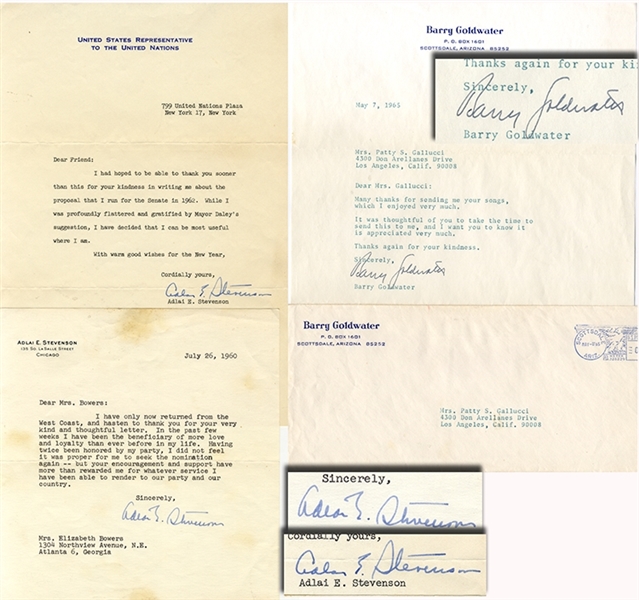 Letters Signed by Stevenson and Goldwater