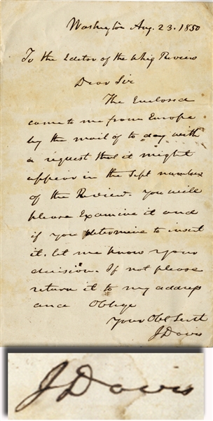 Jefferson Davis Letter