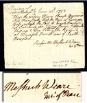 Autograph Document Signed By The First President of New Hampshire