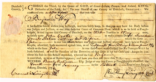1776 Occupied New York Arrest Warrant