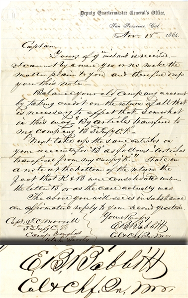 Rare 3rd California Infantry Letter
