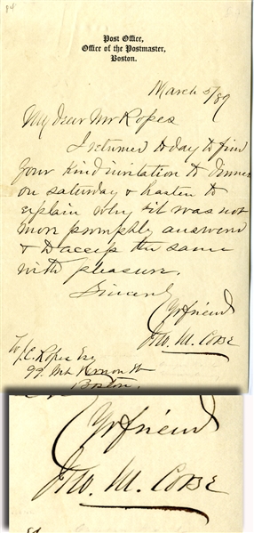 Union Gen. John M. Corse Letter