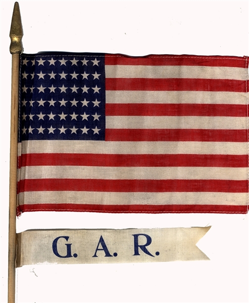 48 Star Flag With GAR Ribbon