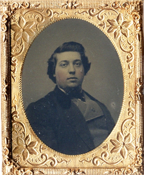 Wearing A Lincoln Badge - Tintype
