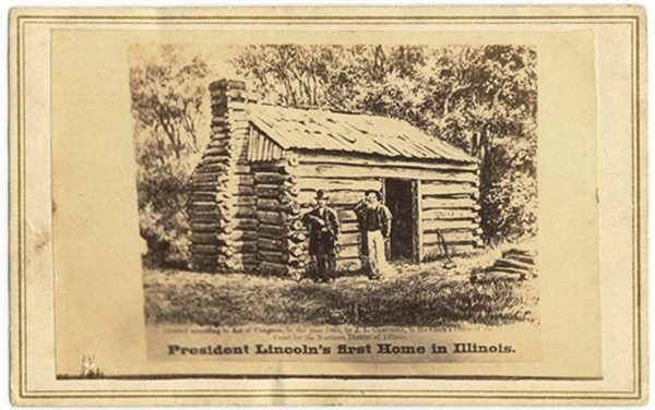 Abraham Lincoln's Cabin Displayed in an Important 1865 Albumen Photo