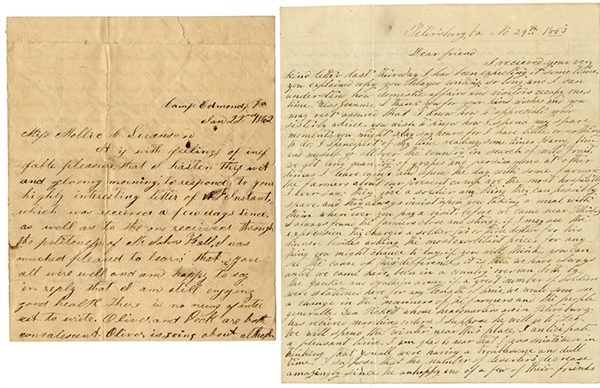 Pair of Confederate Letters - KIA at Seven Pines and Mention of Pickett and Execution of Deserters