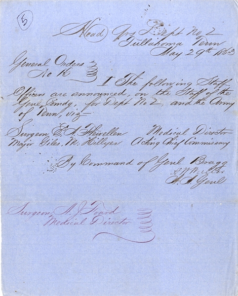 Medical Appointments by Order of Bragg