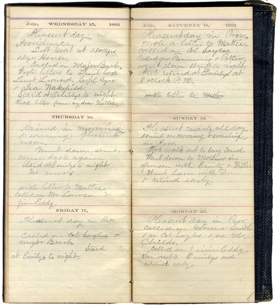 1st Rhode Island Cavalry Diary