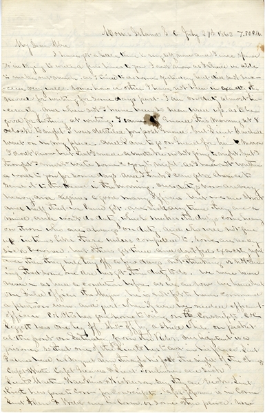 10th Connecticut Soldier Writes of the Loss of Colonel Leggett and Getting Shelled from Fort Sumter